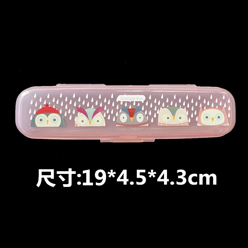 卡通筷子盒学生空式便携餐具盒子大号儿童放装筷子勺子的收纳盒