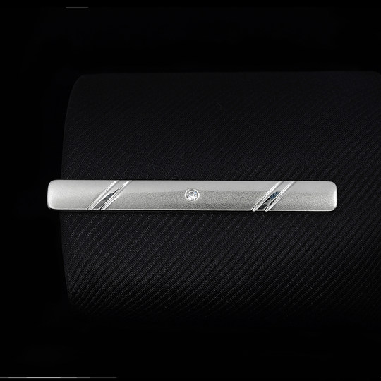 Tie clip for men's business formal wear simple pin silver