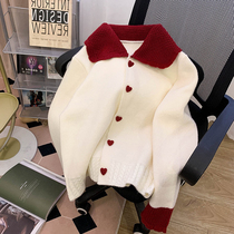 Clear Cabin Pick Up Drain ~ Tail Single Cut Mark Special Cabinet Withdrawal Spring Autumn Sweet Beauty Reduction Age Thickened Sweater Dolls Collar Needlework Women