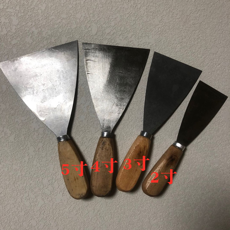 木柄油灰刀铲刀刮腻子批灰刀油漆工用摸泥工具2寸3寸4寸5寸油灰刀_虎窝淘
