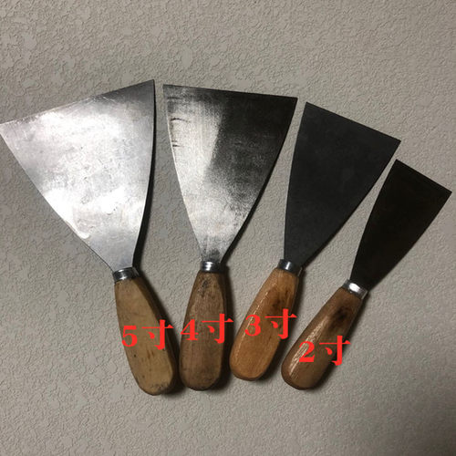 木柄油灰刀铲刀刮腻子批灰刀油漆工用摸泥工具2寸3寸4寸5寸油灰刀 - 图0