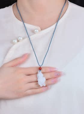 金丝玉男女白玉项链玉坠老虎玉佩