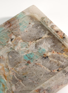 现货天然巴西奢石亚马逊绿大理石托盘摆件饰品封釉可定制