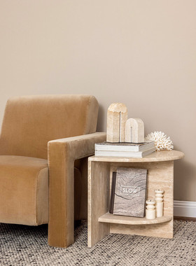 洞石大理石摆件饰品样板房售楼部现货定制装饰品工艺品