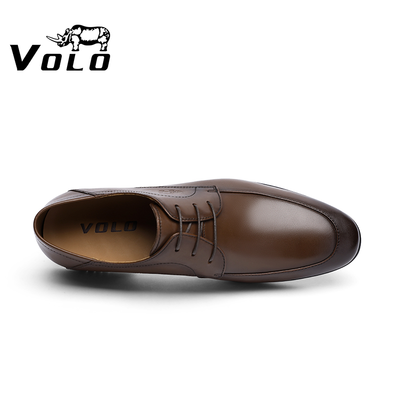 【断码特价】VOLO犀牛商务皮鞋男士透气商务正装休闲系带德比鞋 - 图2