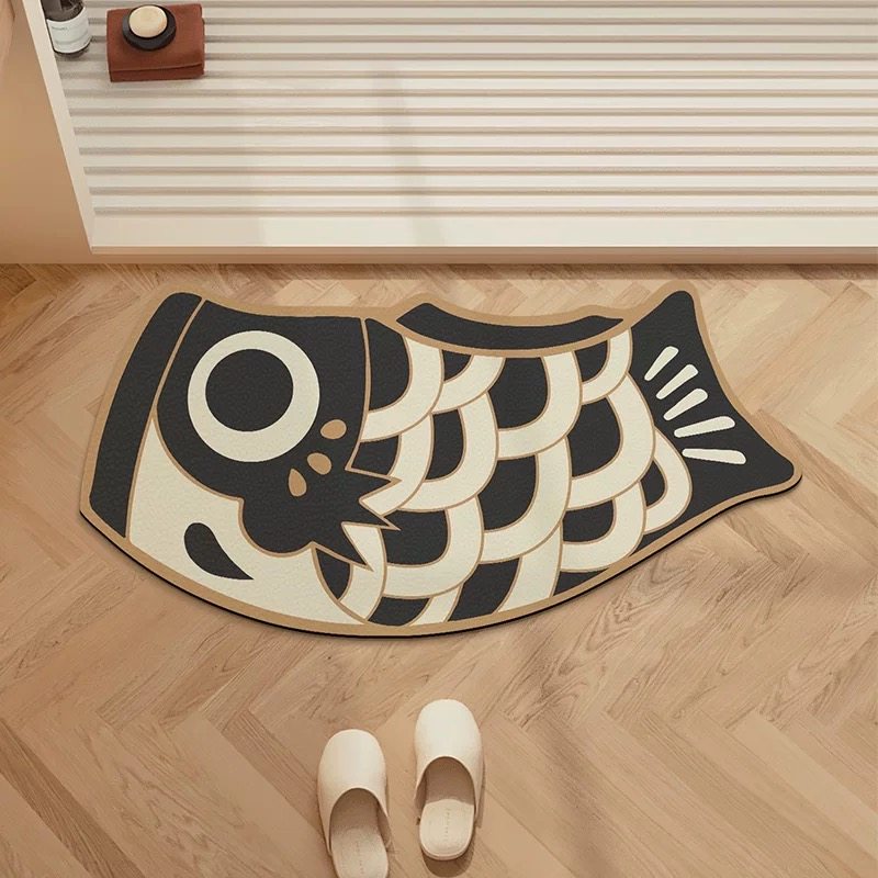 可爱卡通门垫地毯硅藻泥浴室卫生间厕所门口吸水防滑鲤鱼异形脚垫,淘宝优惠券,粉丝福利购,淘宝优惠卷