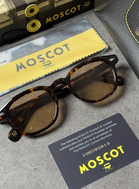 MOSCOT太阳眼镜男女LEMTOSH防紫外线偏光浅茶色镜片复古板材 墨镜
