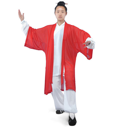 武当道士道袍高档披纱雪纺太极拳练功披纱太极拳表演服披纱男女款 - 图3