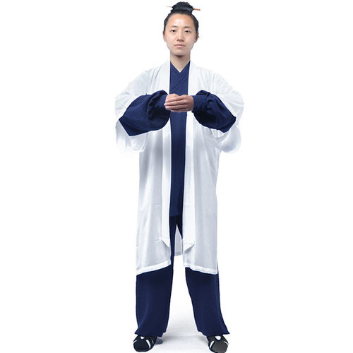 武当道士道袍高档披纱雪纺太极拳练功披纱太极拳表演服披纱男女款 - 图1