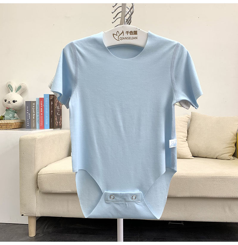 婴儿夏季无骨短袖三角包屁衣莫代尔棉随心裁爬服男女宝宝连体哈衣,淘宝优惠券,粉丝福利购,淘宝优惠卷