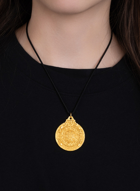 品质很好古法镀金九宫牌吊坠