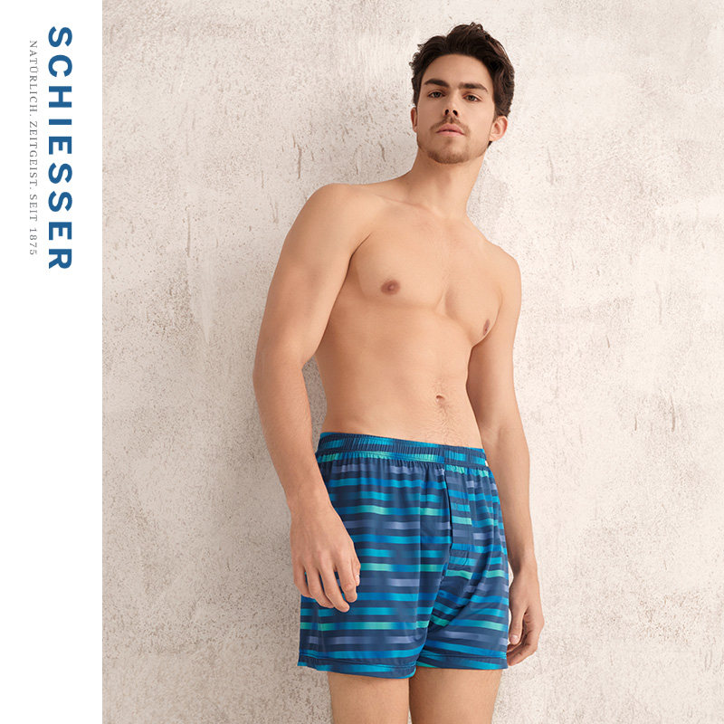 SCHIESSER舒雅男士冰丝凉感透气印花阿罗裤家居短裤24690X,淘宝优惠券,粉丝福利购,淘宝优惠卷
