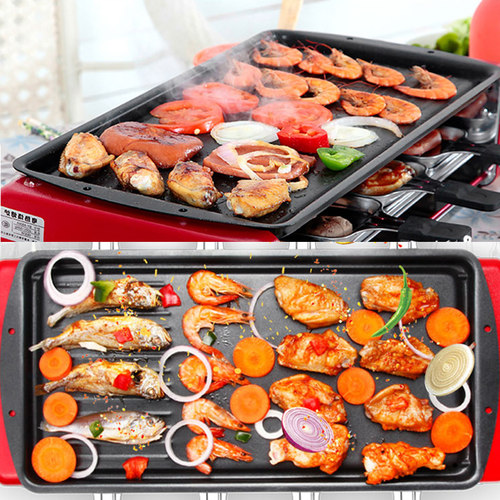 不粘烤盘户外烧烤盘烧烤配件工具家用加厚大好煎盘户外铁板烤肉盘 - 图1