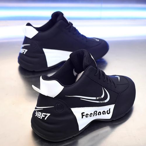 真皮防臭防滑透气2024春秋情侣皮蓬小白鞋男女休闲男士百搭运动鞋 - 图3