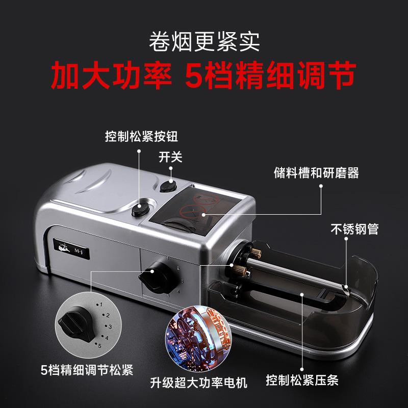 卷烟机全自动粗细两用电动卷烟器正品家用8mm/6.5mm小型圈拉烟器 - 图1