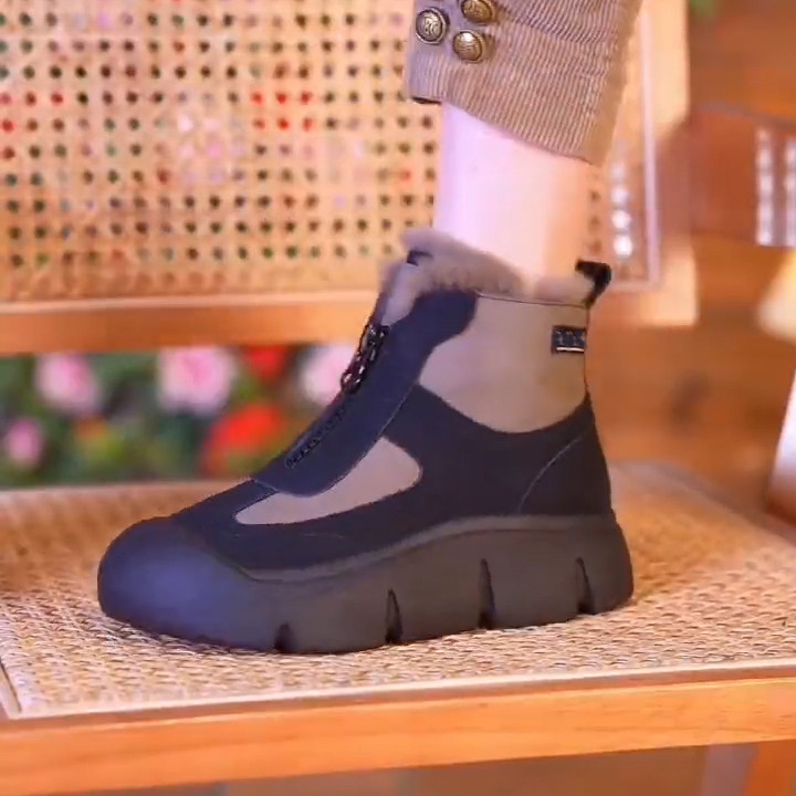 皮毛一体雪地靴女厚底加绒加厚保暖棉鞋2025年冬季新款马丁靴棉靴,淘宝优惠券,粉丝福利购,淘宝优惠卷