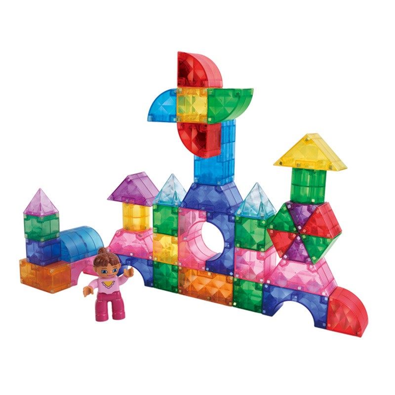 儿童益智玩具磁力积木DIY可拼装磁吸彩色透明钻面图形大颗粒礼物,淘宝优惠券,粉丝福利购,淘宝优惠卷