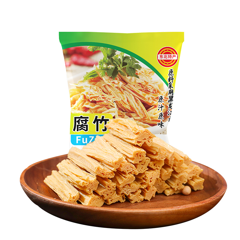 东北大豆腐竹干货手工自制油豆皮豆皮特产纯正500g - 图0