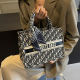 Embroidered tote bag women's portable commuting bag large capacity