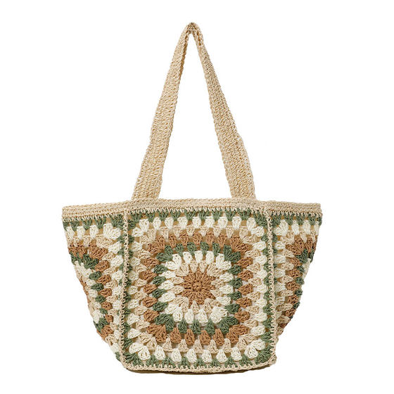 Large capacity straw bag seaside woven tote bag