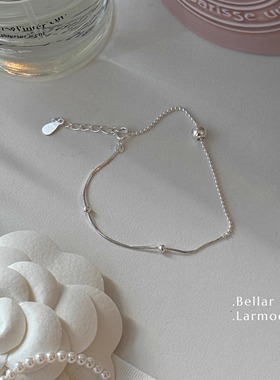 Bellar / larmood s925 复古高级 珍珠&银珠 叠搭手链