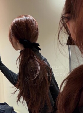 Bellar少女黑色丝绒蝴蝶结发圈