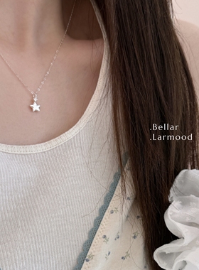 Bellar925拉丝星星锆石叠搭项链