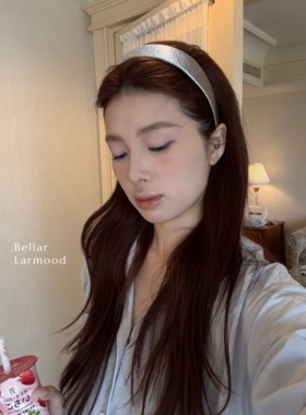 Bellar/larmood shimmerng silver清冷高级质感银色爱心片发箍
