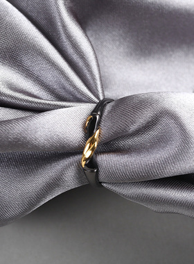 墨竹金叶情侣戒指s925纯银男女一对学生黑色竹节小众设计对戒刻字