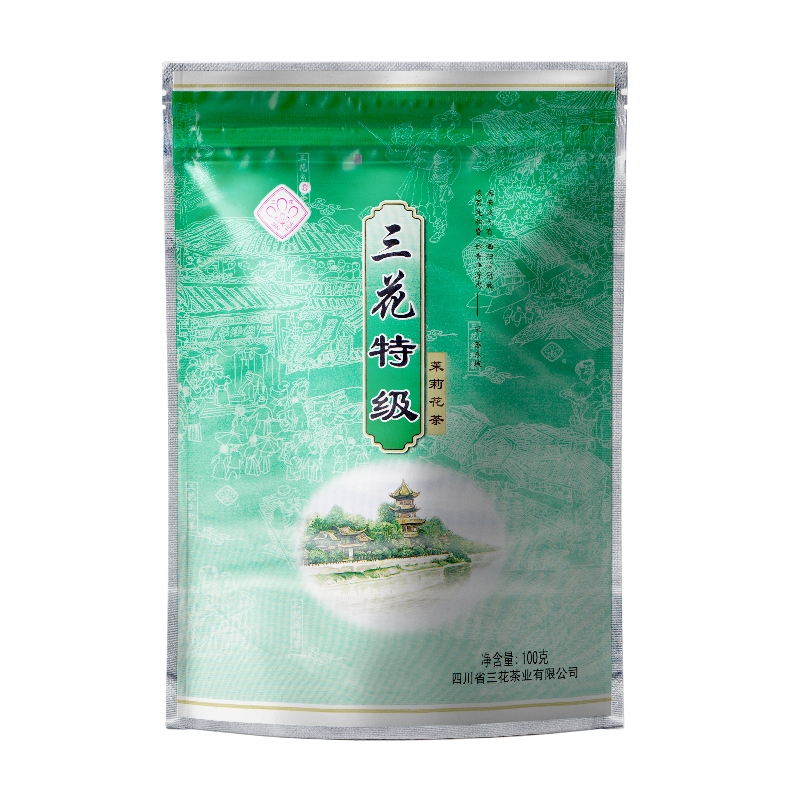 四川三花茶叶成都三花牌特级花茶100克原成都茶厂浓香茉莉花茶-图3