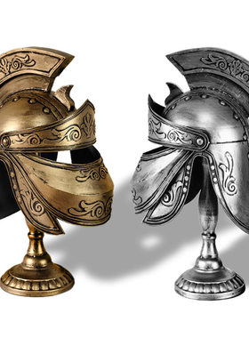 欧式复古铁艺罗马武士头盔摆件