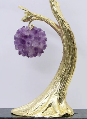 现代轻奢入户玄关摆件水晶发财树客厅电视柜酒柜书柜家居装饰品