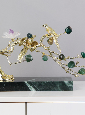 紫水晶发财树摆件轻奢客厅玄关电视柜酒柜书柜招财工艺品装饰品