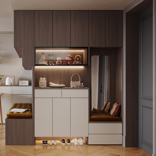 欧派客餐厅餐边柜酒柜定制厨房隔断柜展示柜一体整体收纳柜北欧风 - 图2