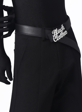 BlackClothes字母金属扣腰带
