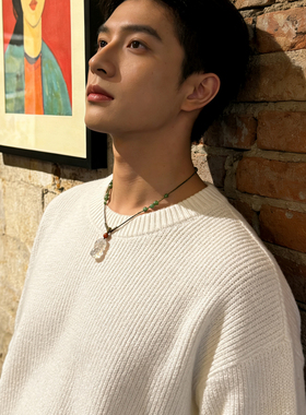 九姨太「纳福聚财」好运白水晶貔貅串珠玉石新中式贵气项链毛衣链