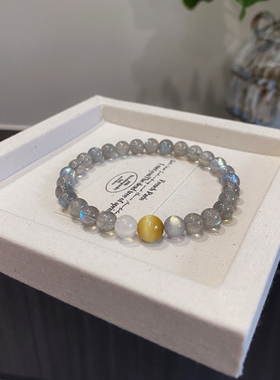小众月光石水晶手链情绪稳定手串