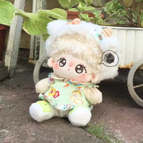 现货海盐桃桃乳青提咩咩茶普入小西瓜家贩售机棉花娃衣1520CM套装 - 图0