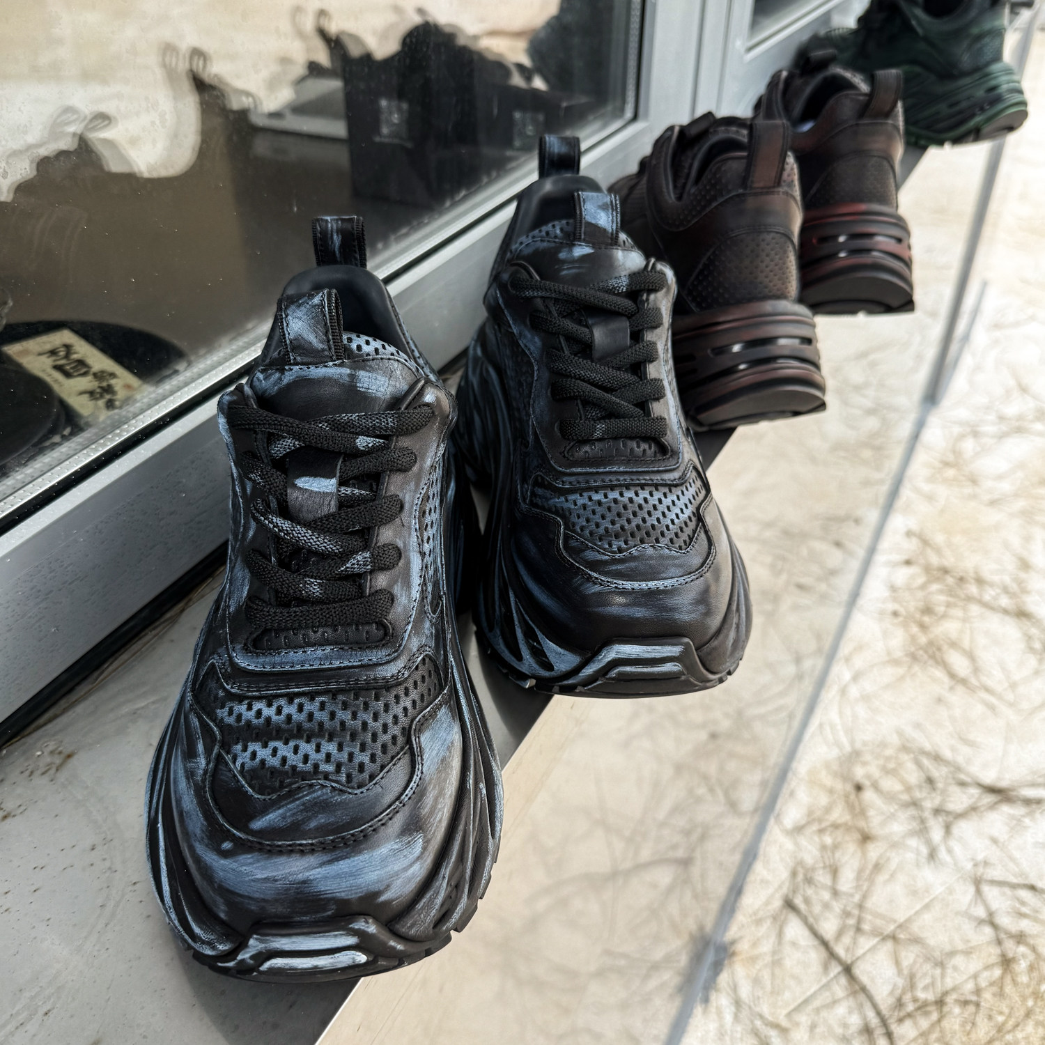 【帽子先森】暗夜绿厚底老爹鞋男真皮复古运动鞋欧货增高休闲鞋潮,淘宝优惠券,粉丝福利购,淘宝优惠卷