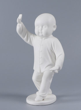 小和尚德化白瓷客厅摆件人物雕塑