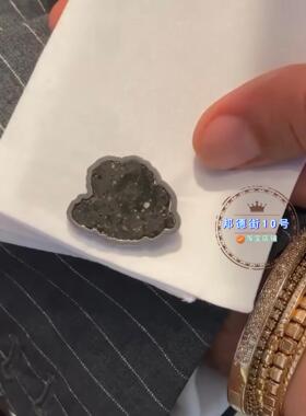 Tateossian月球陨石18K白金袖扣
