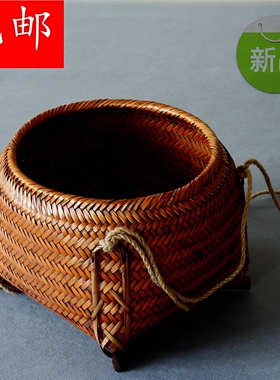 复古竹编箩筐结婚喜事大米箩筐