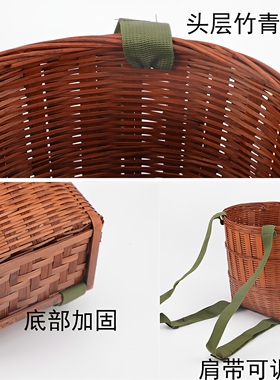 竹编背篓精编复古家用竹背筐加厚