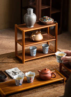 茶杯架茶具收纳架小博古架展示架
