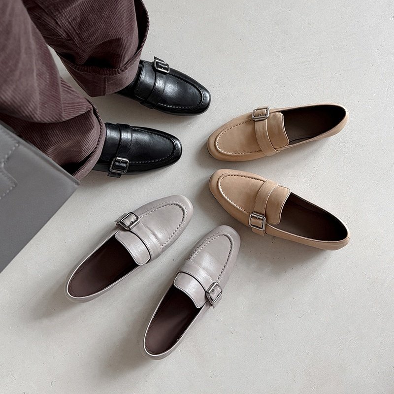 圆头平底TPR(牛筋）胶粘工艺头层猪皮深口单鞋,淘宝优惠券,粉丝福利购,淘宝优惠卷