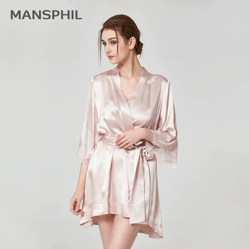 Silk pijama, short sexy bathrobe