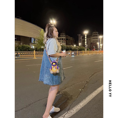 HELLOYY特大码女装夏装胖mm背带裙减龄显瘦牛仔裙220斤遮肉裙子夏 - 图0