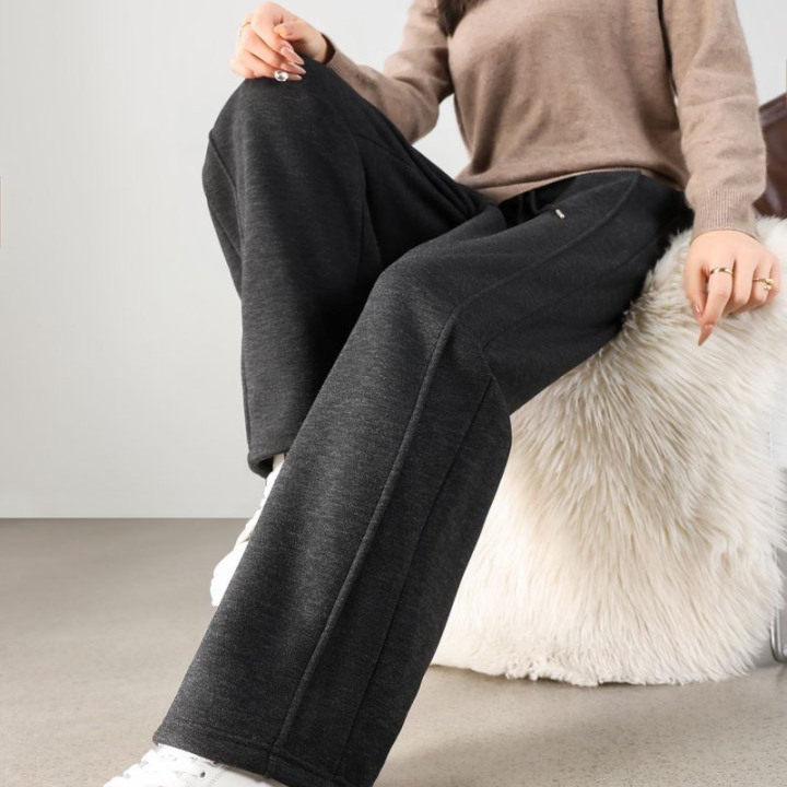 2025 冬高腰秋季显瘦抽绳松紧腰宽松休闲窄版直筒裤女 XL,淘宝优惠券,粉丝福利购,淘宝优惠卷