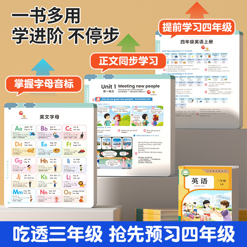 3-6年级会说话的英语单词点读发声书小学人教版同步课堂上下全册