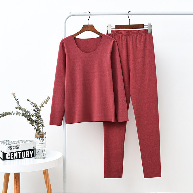 Seamless long-sleeved autumn and winter thermal underwear with velvet and thickening